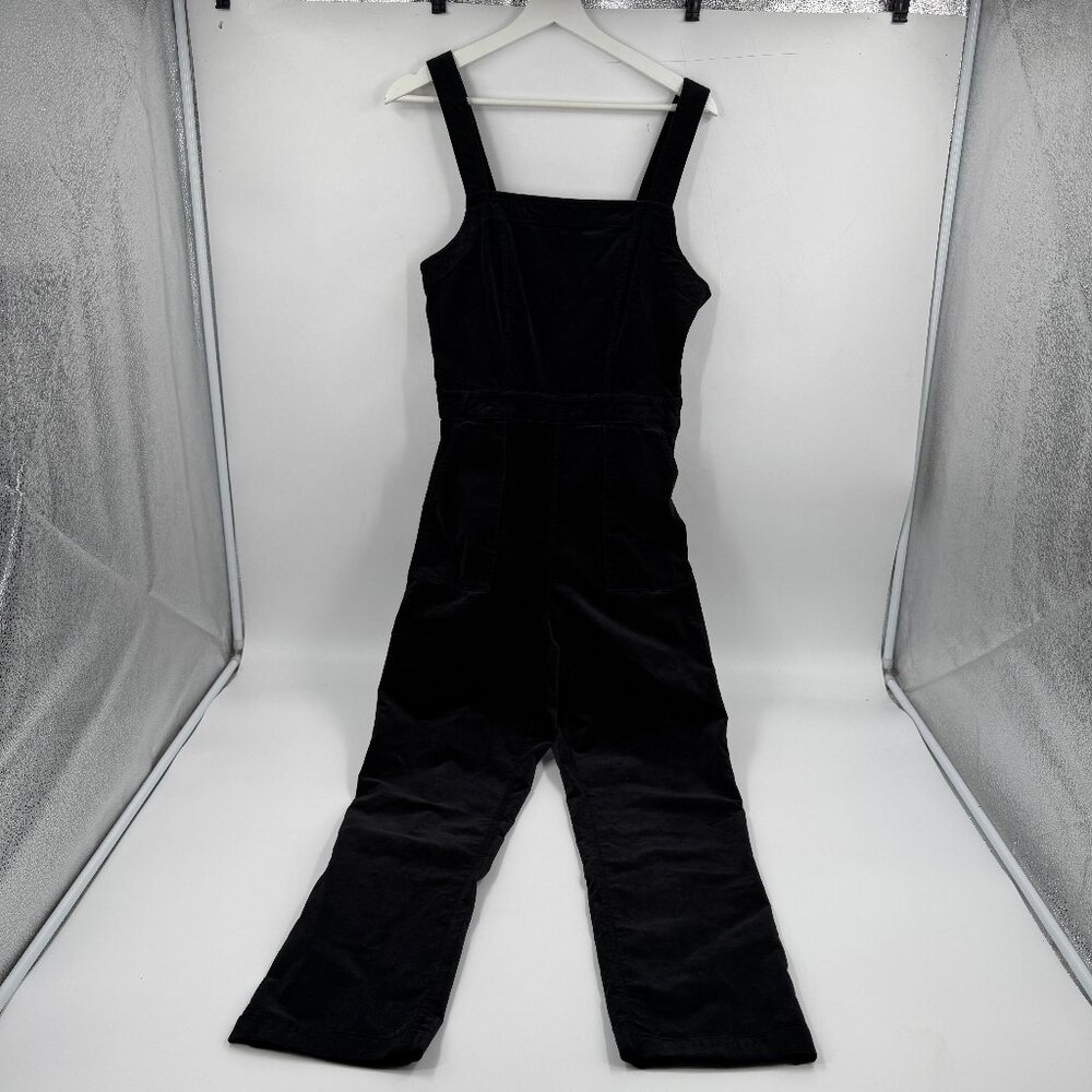 J.Crew Black Corduroy‎ Jumpsuit Square Neck Straight Leg Size 4